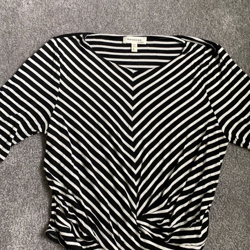 Striped knot tie shirt